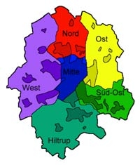 Die Stadtbezirke in Münster