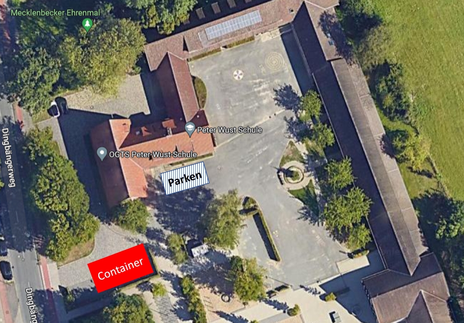 Standort der 2-geschossigen Containeranlage (Quelle GoogleMaps)